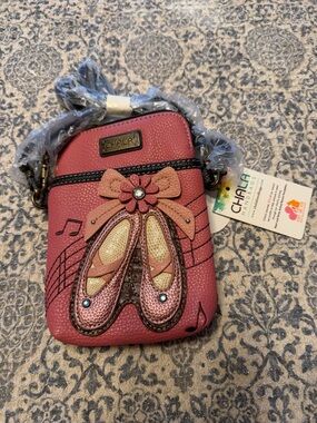 Chala Pink Ballet Slippers Crossbody Phone Bag